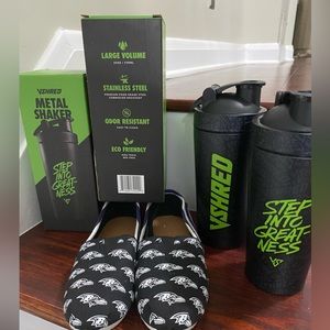 Baltimore ravens canvas slip-on flats and 2 VSHRED shakers